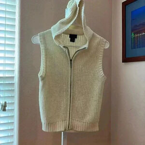 One Step Up knitwear size medium sleeveless hooded zip up sweater